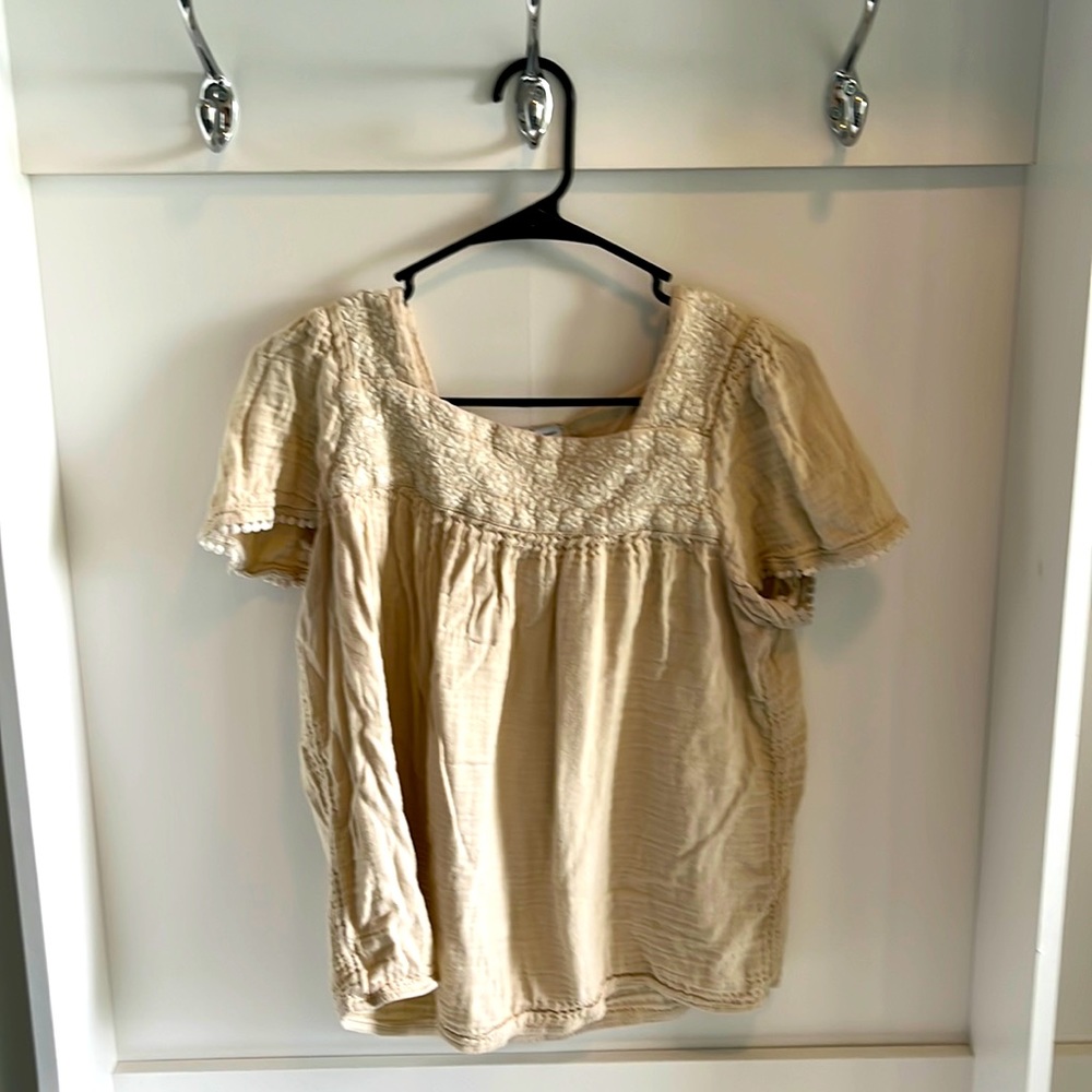 Pale Yellow Square Neck Blouse